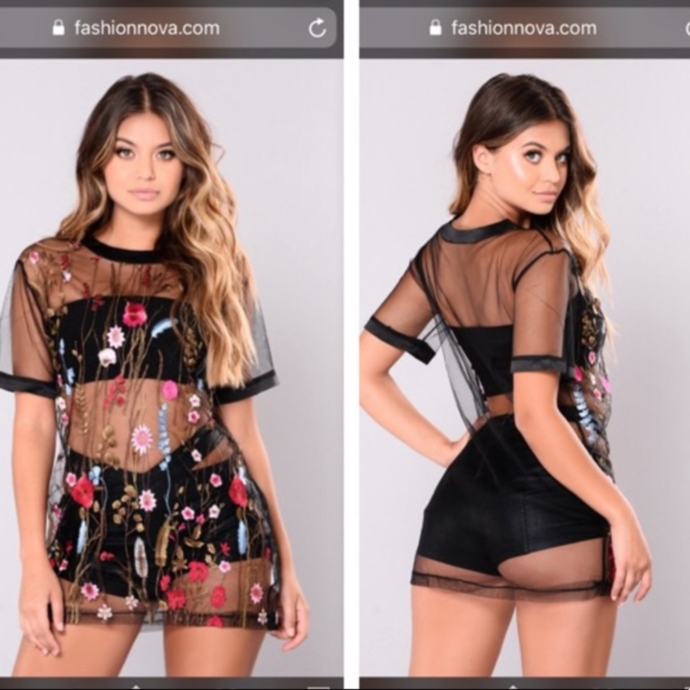 Raining Daisies Mesh Top